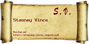 Stasney Vince névjegykártya